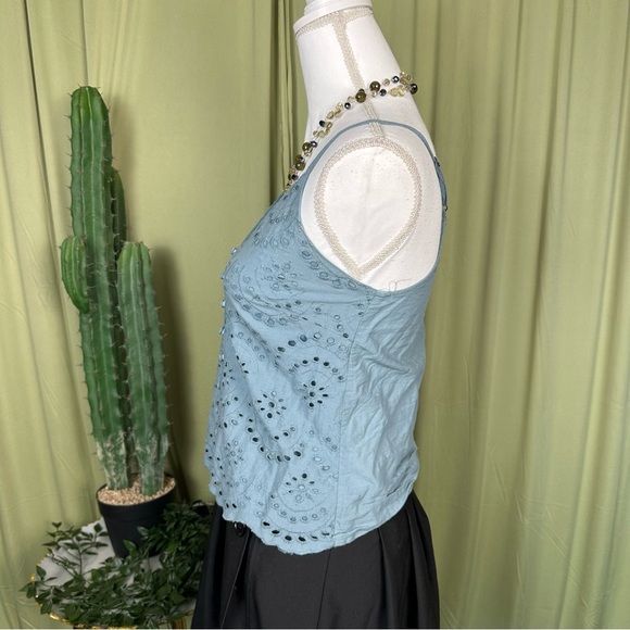 Blue Cottagecore Dainty Cotton Top - Picture 2 of 5